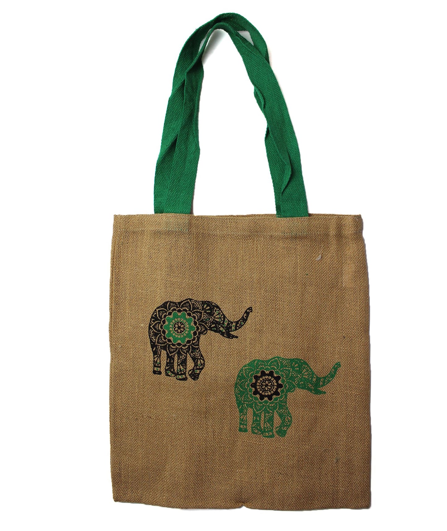 Jute Shopper 'Mystic Elephant' – Große Tragetasche mit Mandala-Motiv