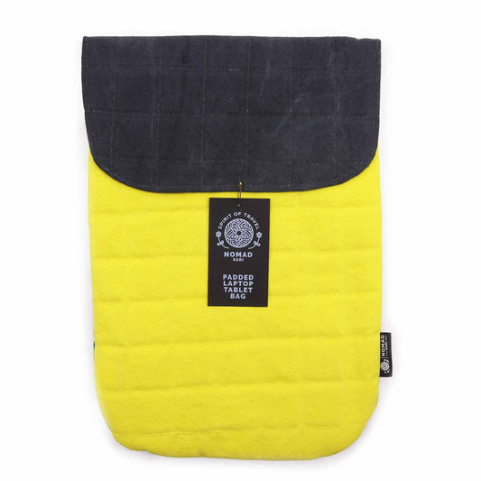 Laptophülle Crazy Yellow – Gepolstert aus robustem Stonewashed Cotton