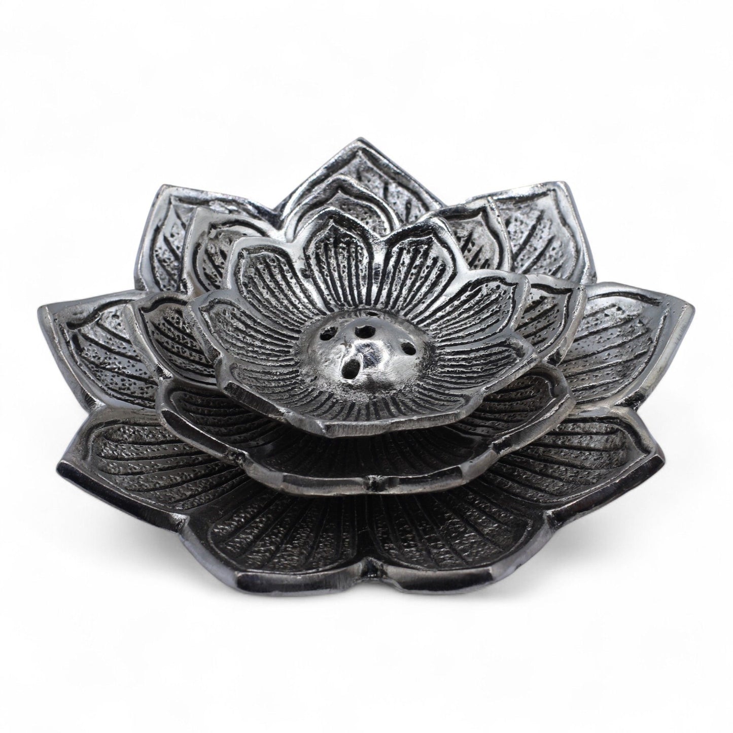 Lotus-Dreifaltigkeit Räucherhalter aus Aluminium