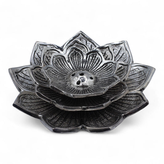 Lotus-Dreifaltigkeit Räucherhalter aus Aluminium