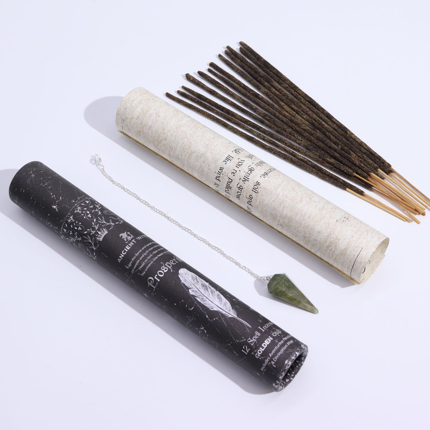 Prosperity Ritual Set – Räucherwerk mit Aventurin-Pendel & Wahrsagekarte
