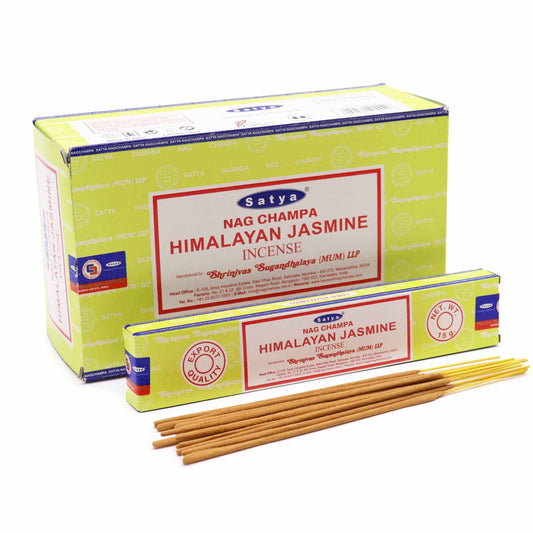 Satya Räucherstäbchen Himalaya-Jasmin - 15 Stäbchen für atmosphärischen Wohlgeruch