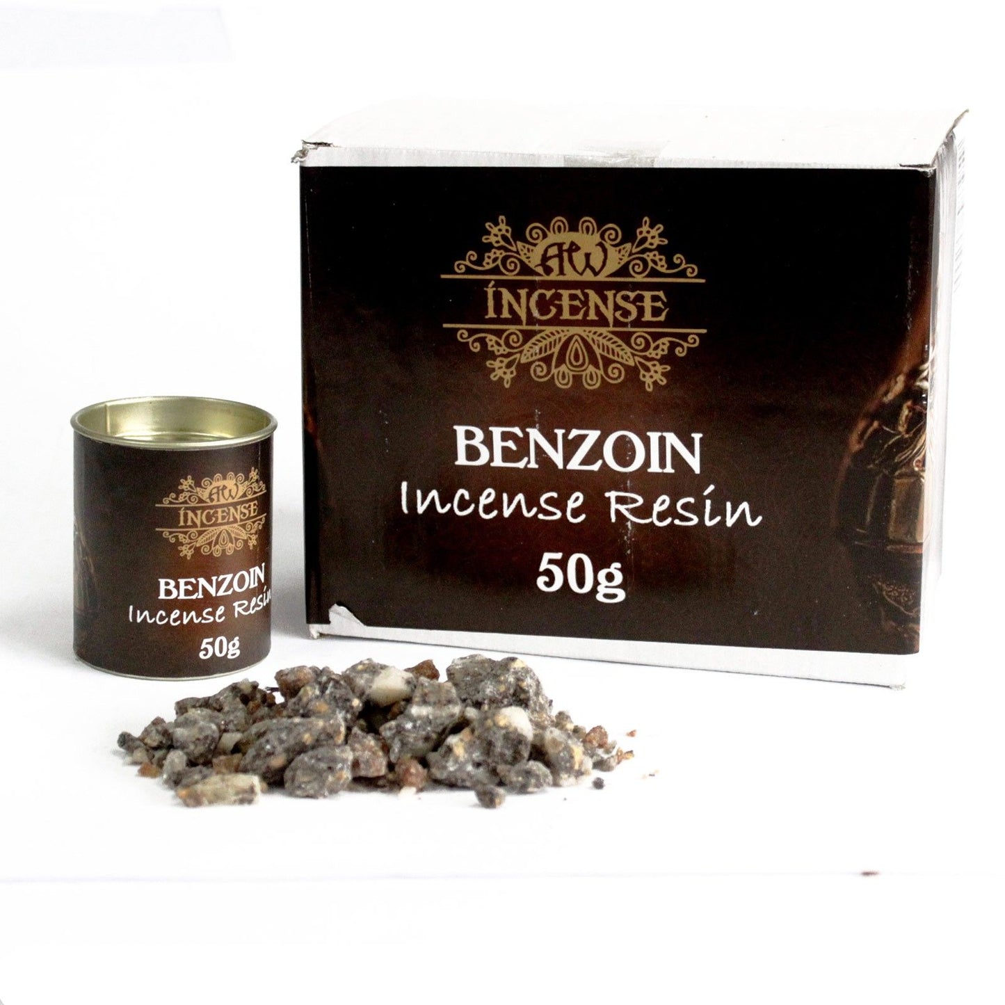 Benzoin Räucherharz – 50g im edlen Metalldöschen für traditionelle Räucherrituale