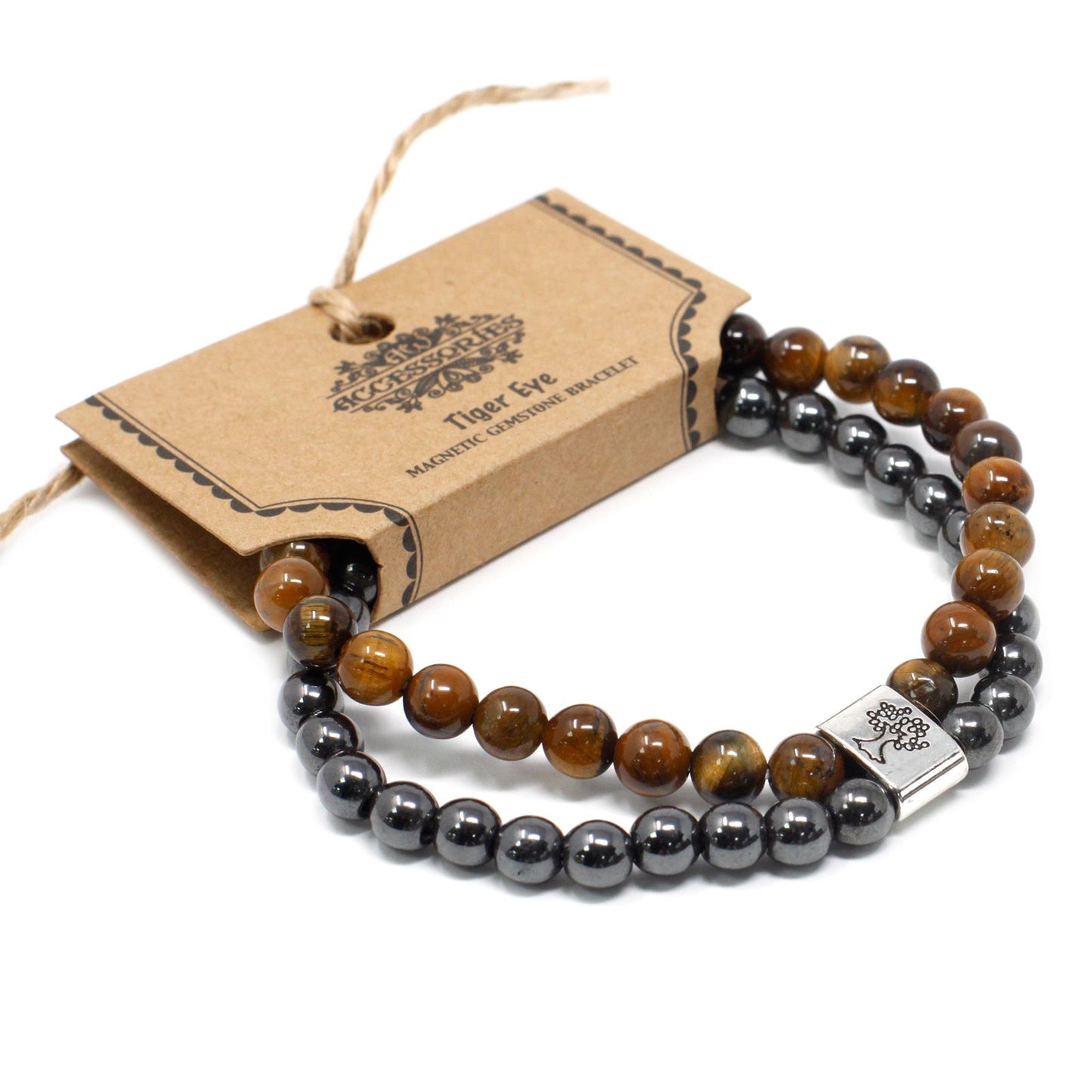 Magnetarmband mit Tigeraugen-Edelstein – Dehnbares Schmuckstück