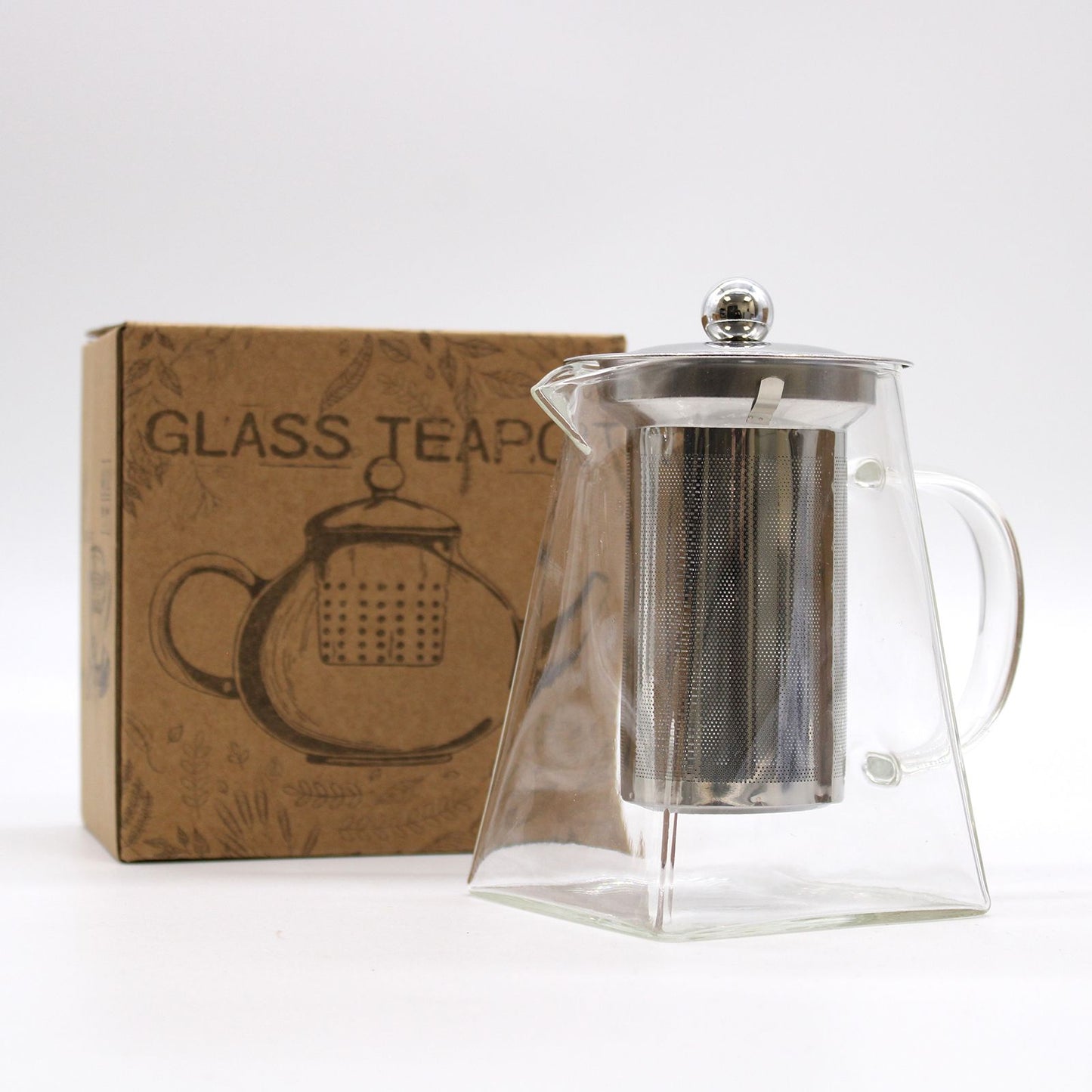 Glas-Teekanne 'Turm' mit Edelstahlsieb - 750 ml für volles Aroma