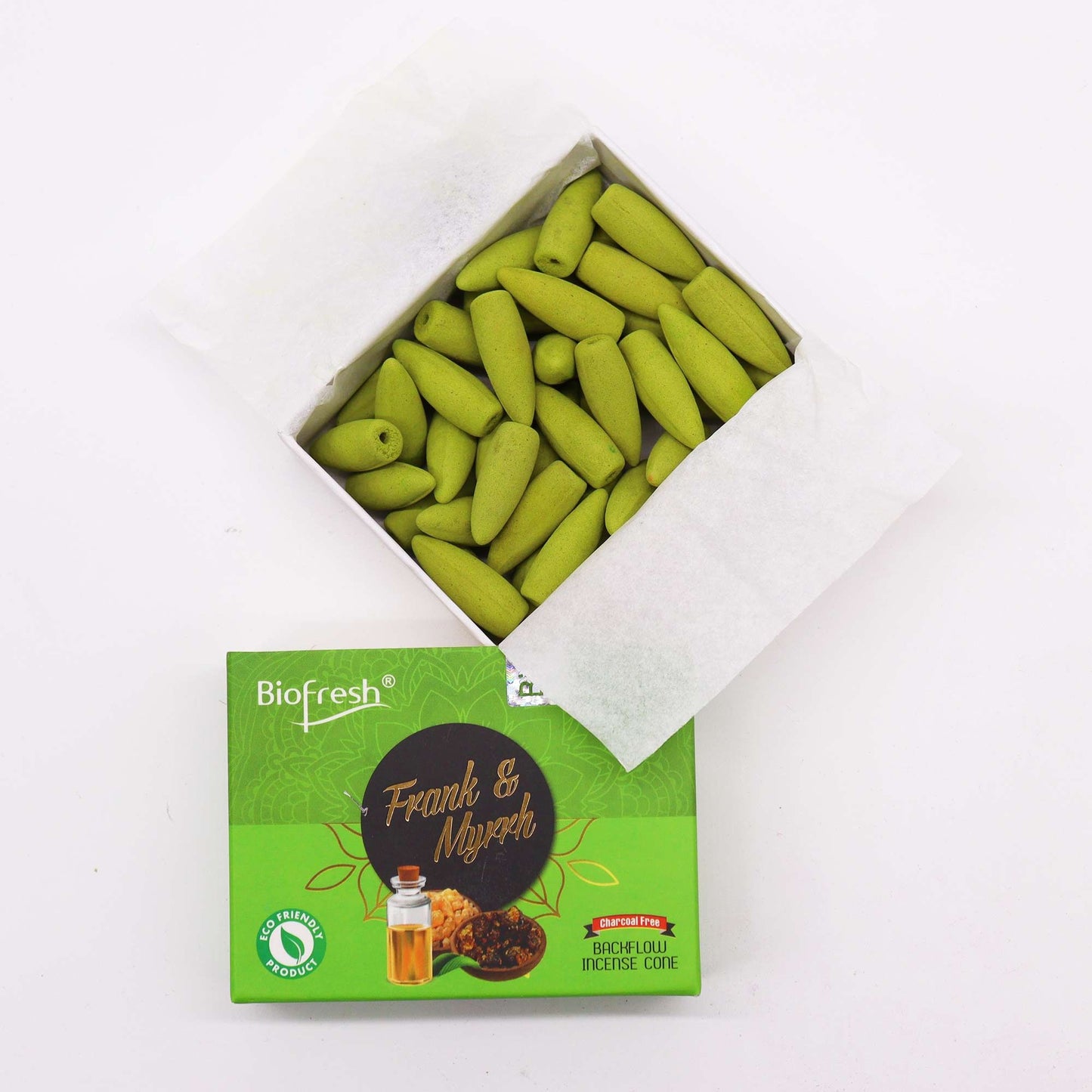 BioFresh Rückfluss-Räucherkegel Frank & Myrrhe | 40 Stück