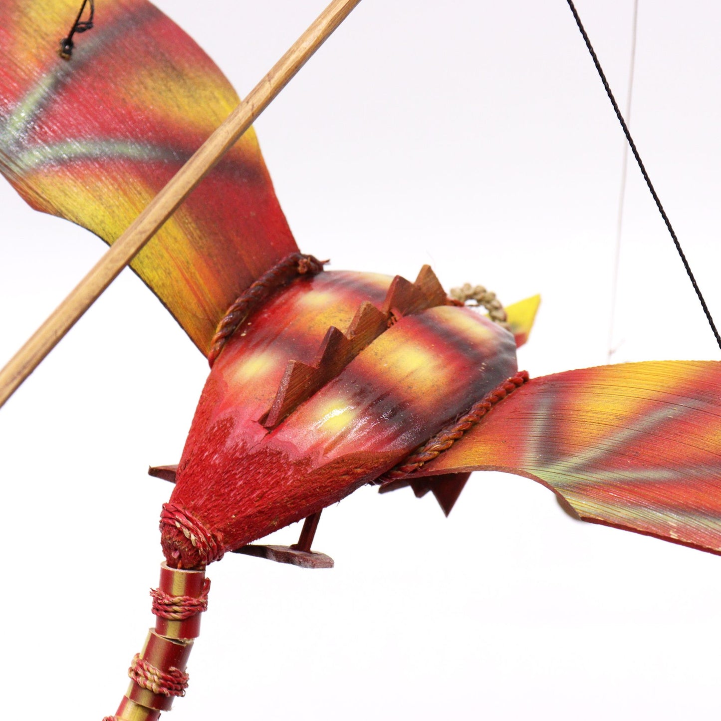 Drachenmobile aus Kokosnuss in Rot - 37 cm Handarbeit