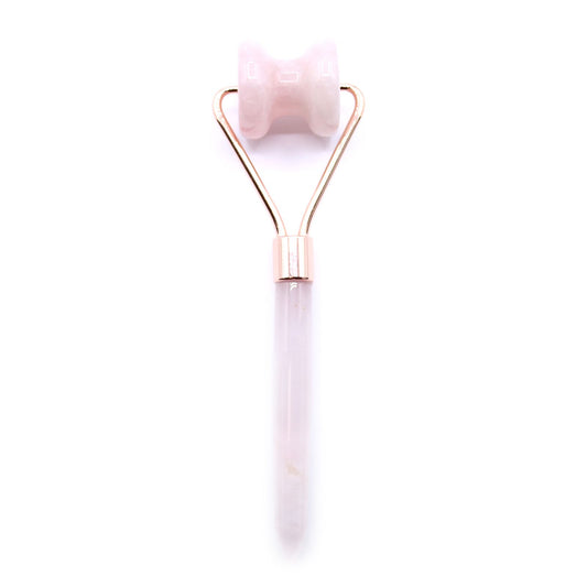 Gesichtsmassage-Roller aus echtem Rosenquarz – Für strahlende Haut & innere Balance