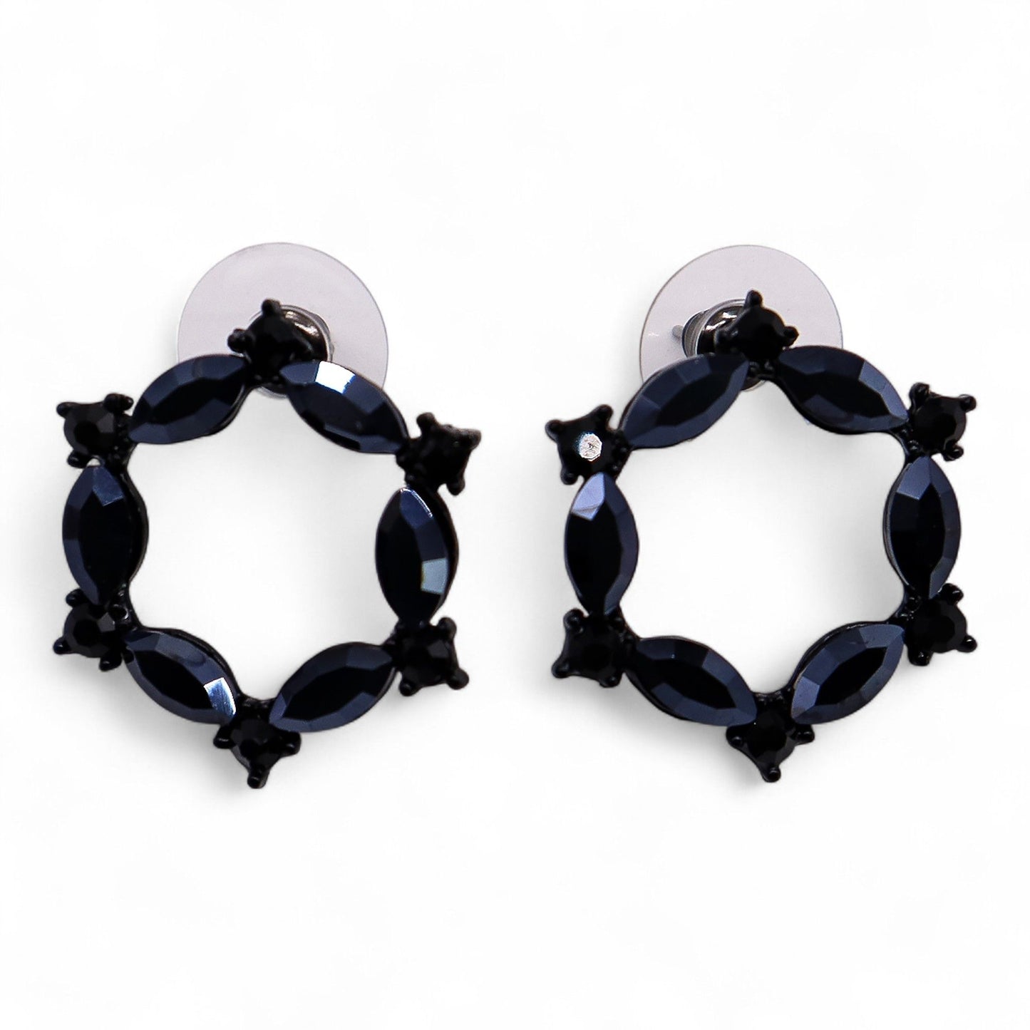 Loop Ohrringe 'Lampades' - Tiefschwarzes Vintage Glas