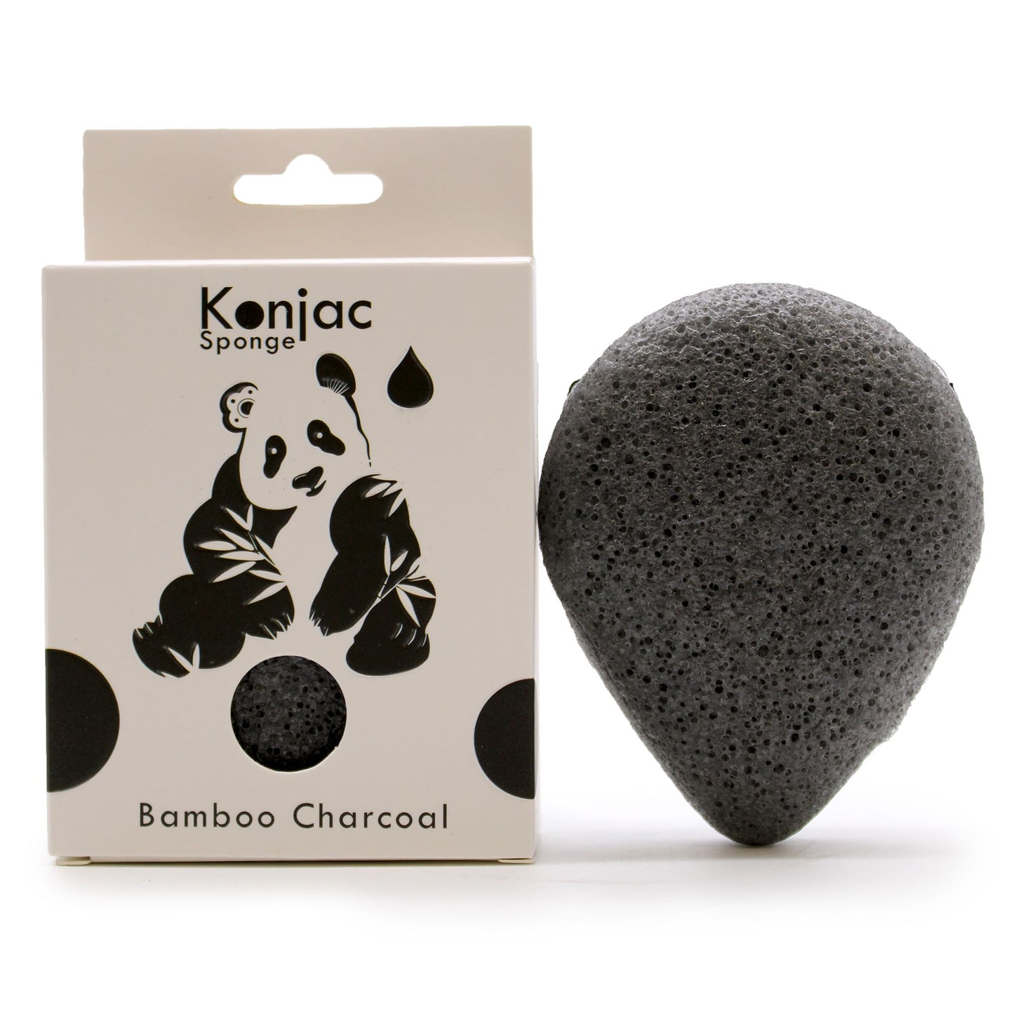 Konjac-Gesichtsschwamm mit Bambuskohle in Tränenform – Sanfte Reinigung