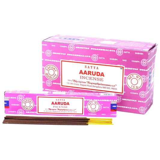 Satya Aaruda Räucherstäbchen (15 Stück) – Handgerollte Reinigung & Klarheit