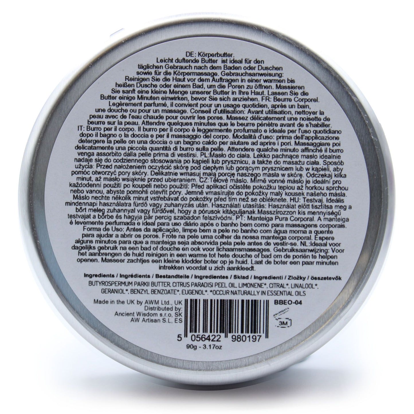 Natürliche Körperbutter mit Grapefruit & Shea – 90g für intensive Feuchtigkeit