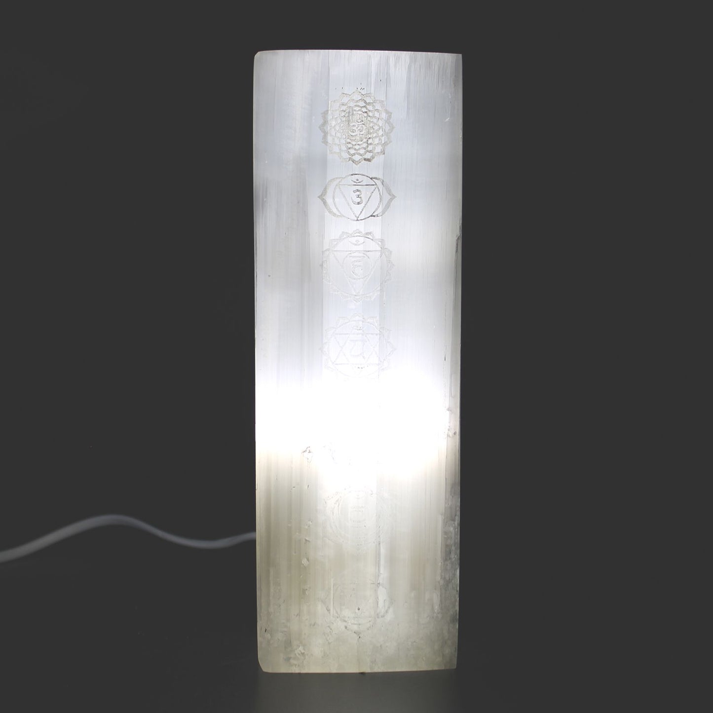 Selenit Blocklampe 25 cm – Handgefertigtes Unikat für Harmonie