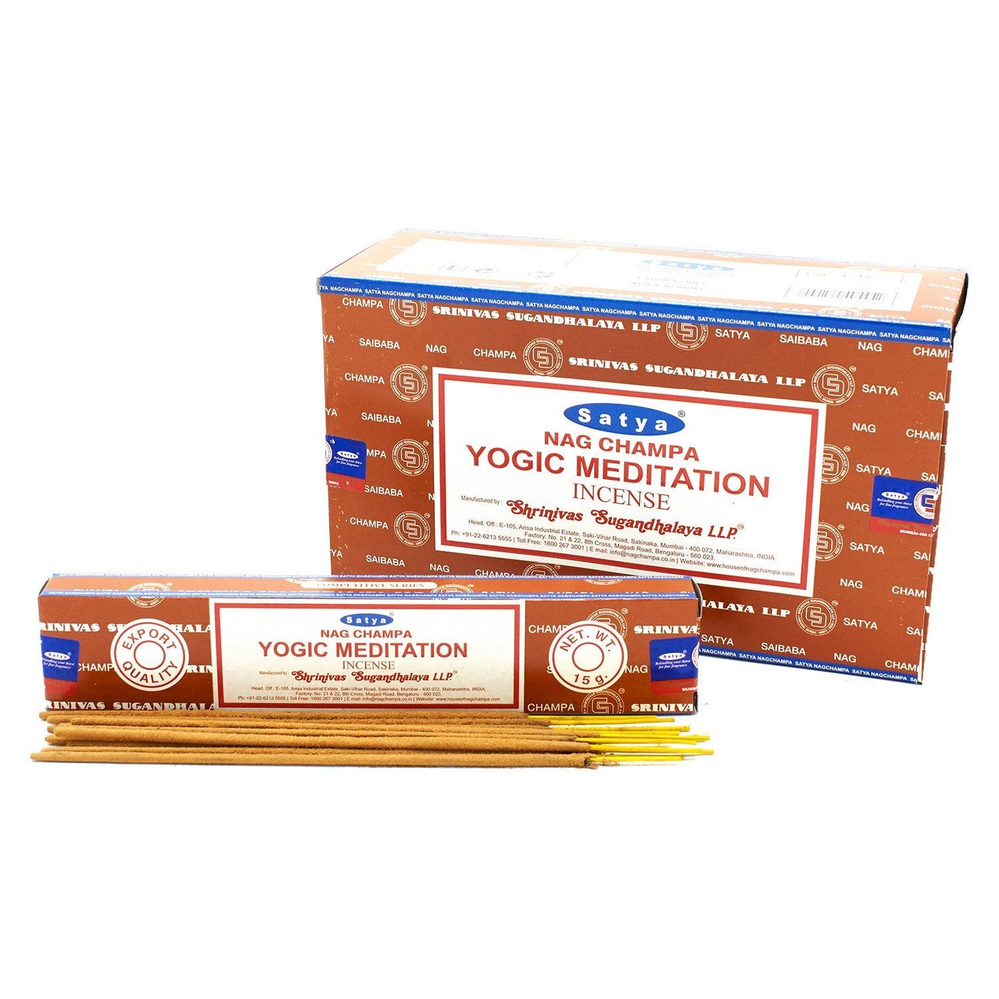 SATYA Räucherstäbchen Yogische Meditation - 15 Stück, handgerollt