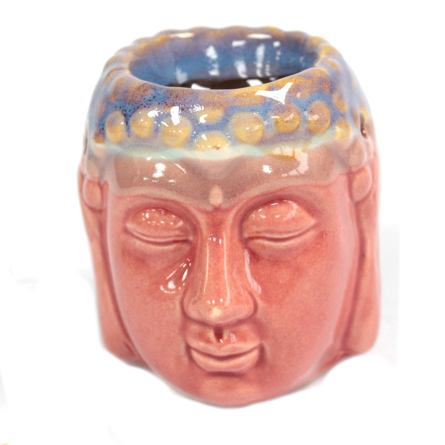 Keramik-Duftlampe Buddha - in Rosé & Petrol