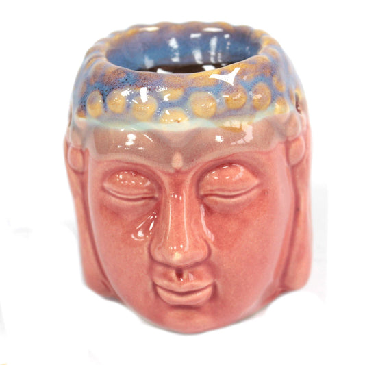 Keramik-Duftlampe Buddha - in Rosé & Petrol