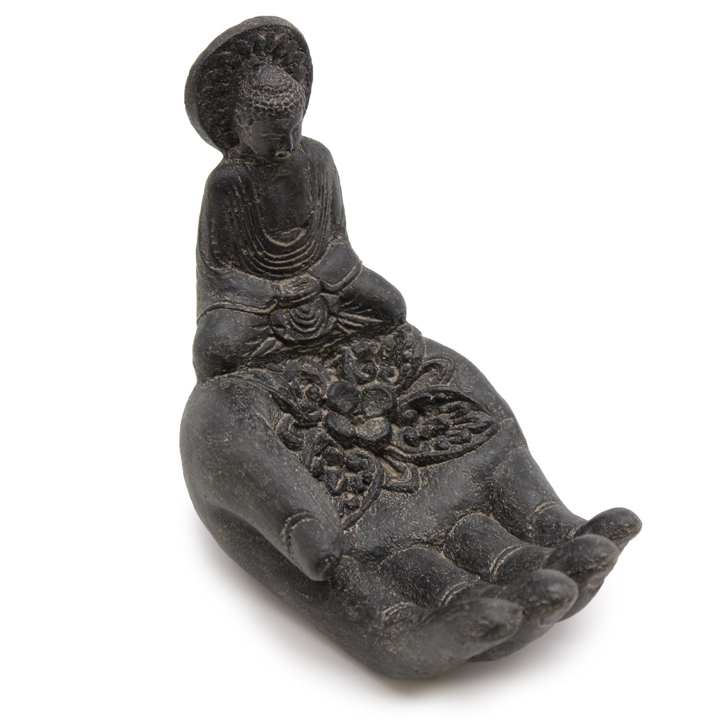 Buddha-Hand Räucherstäbchenhalter aus Beton - Schwarz