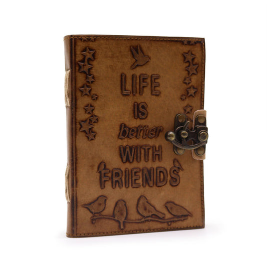 Lederjournal für Freundschaftsmomente – »Life is Better with Friends«
