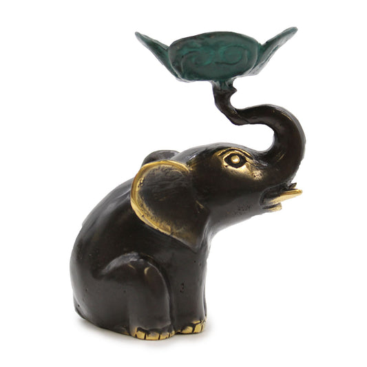 Kleiner Elefant Kerzenhalter aus Messing - Feng Shui Deko