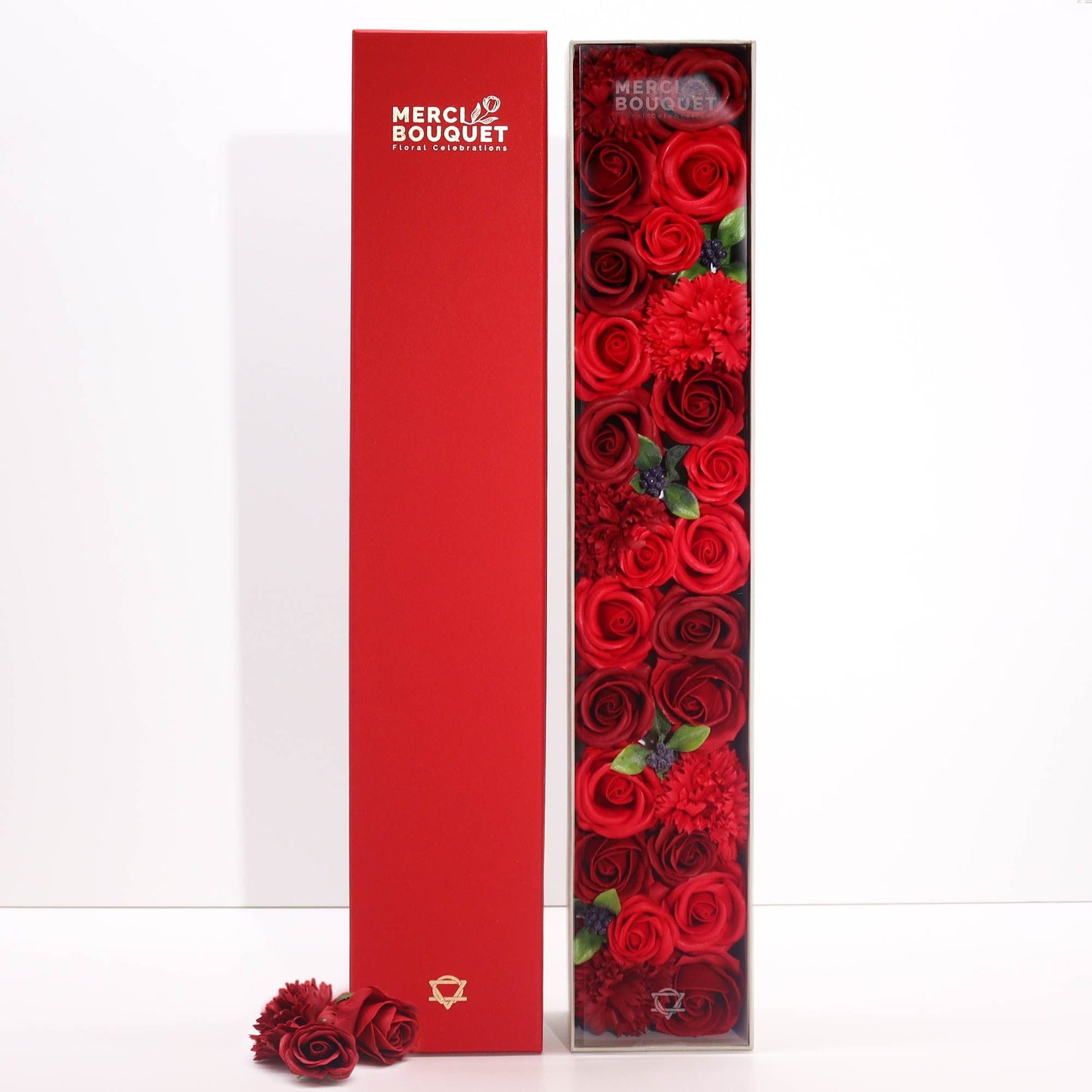 Ewige Rote Rosen in Extra-Länge – Elegante Seifenblumen-Geschenkbox