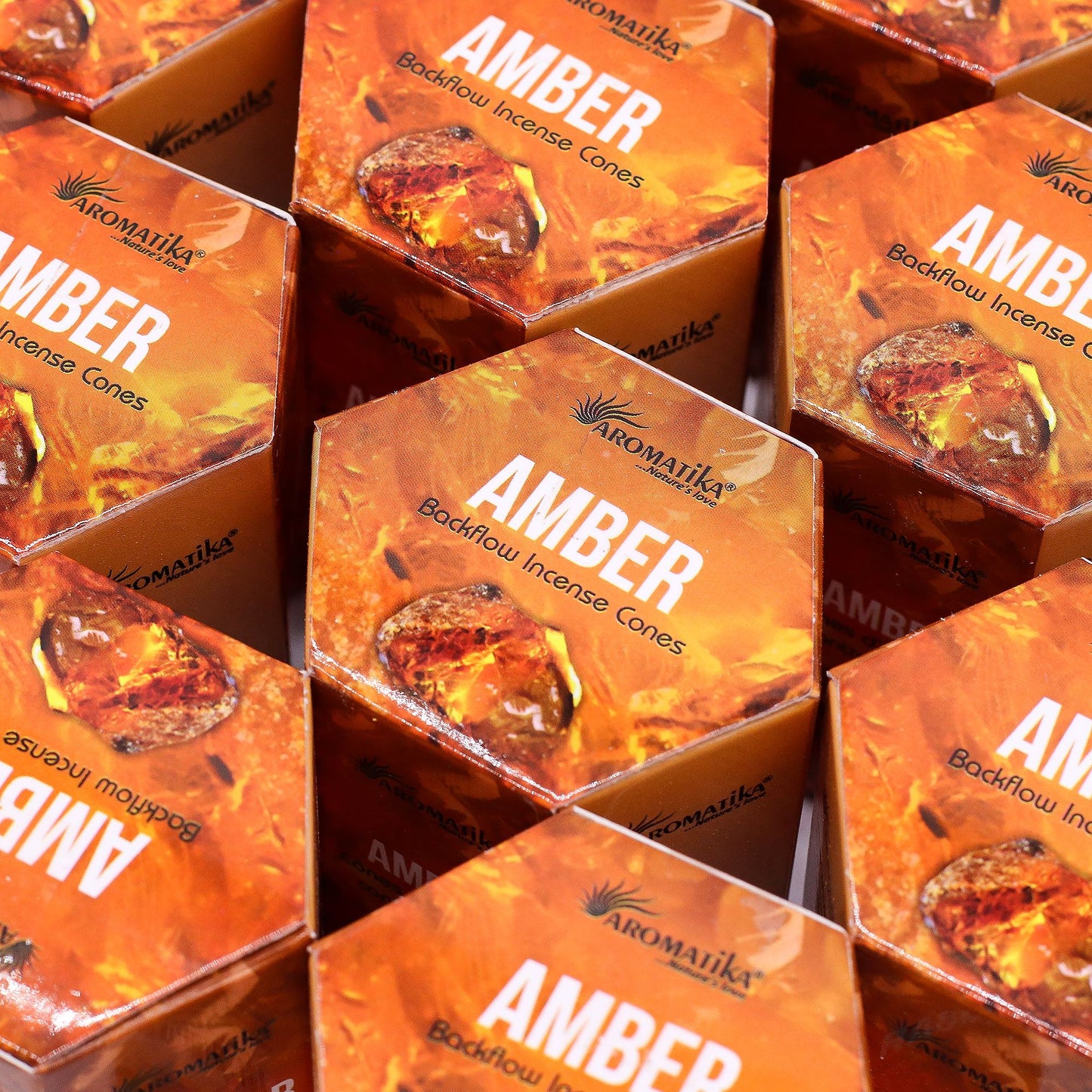 Masala Rückfluss-Räucherkegel Amber - 10 Stück mit hypnotischem Rauchwasserfall