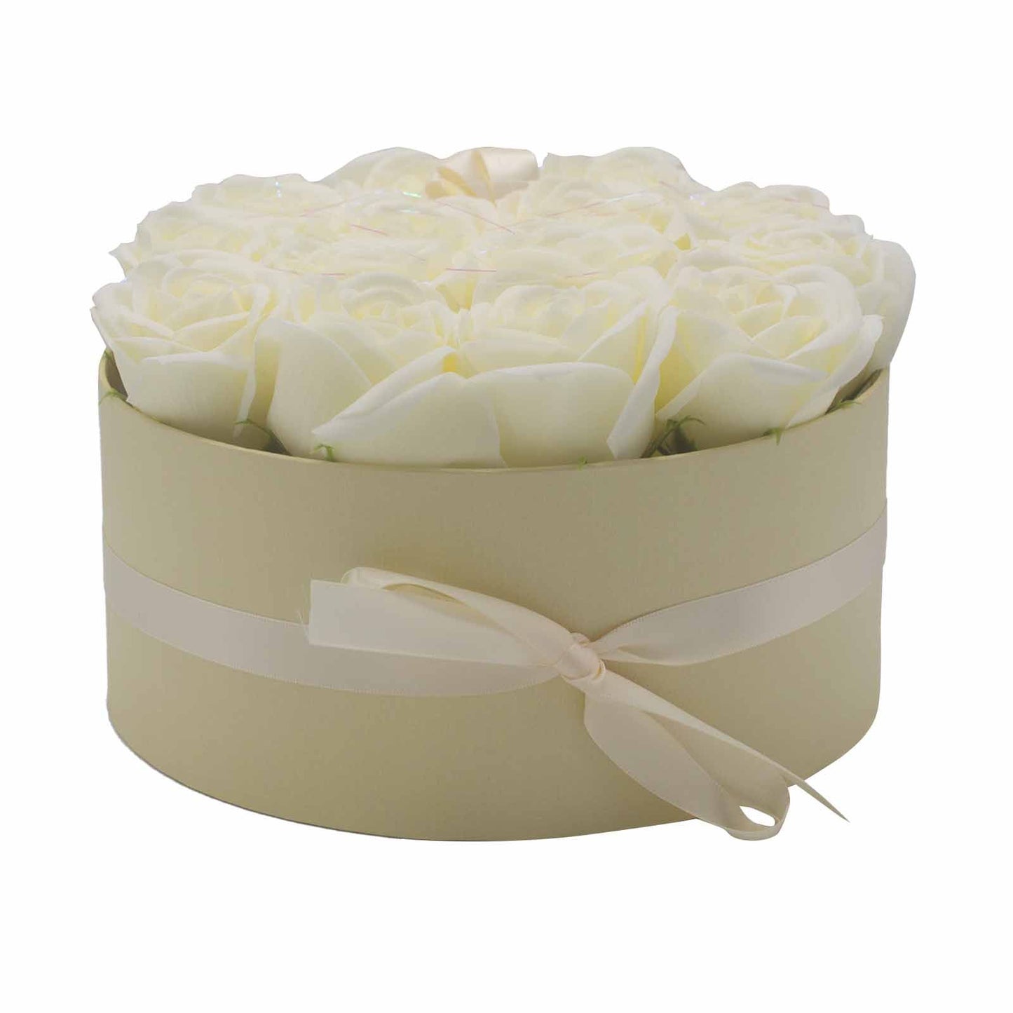 Seifenrosen-Strauß in Creme - 14 handgeformte Rosen für ein sinnliches Badeerlebnis