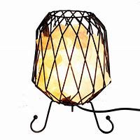 Himalaya-Salzlampe Set im Metallkorb – Komplettset mit 3 kg weißen Salzbrocken