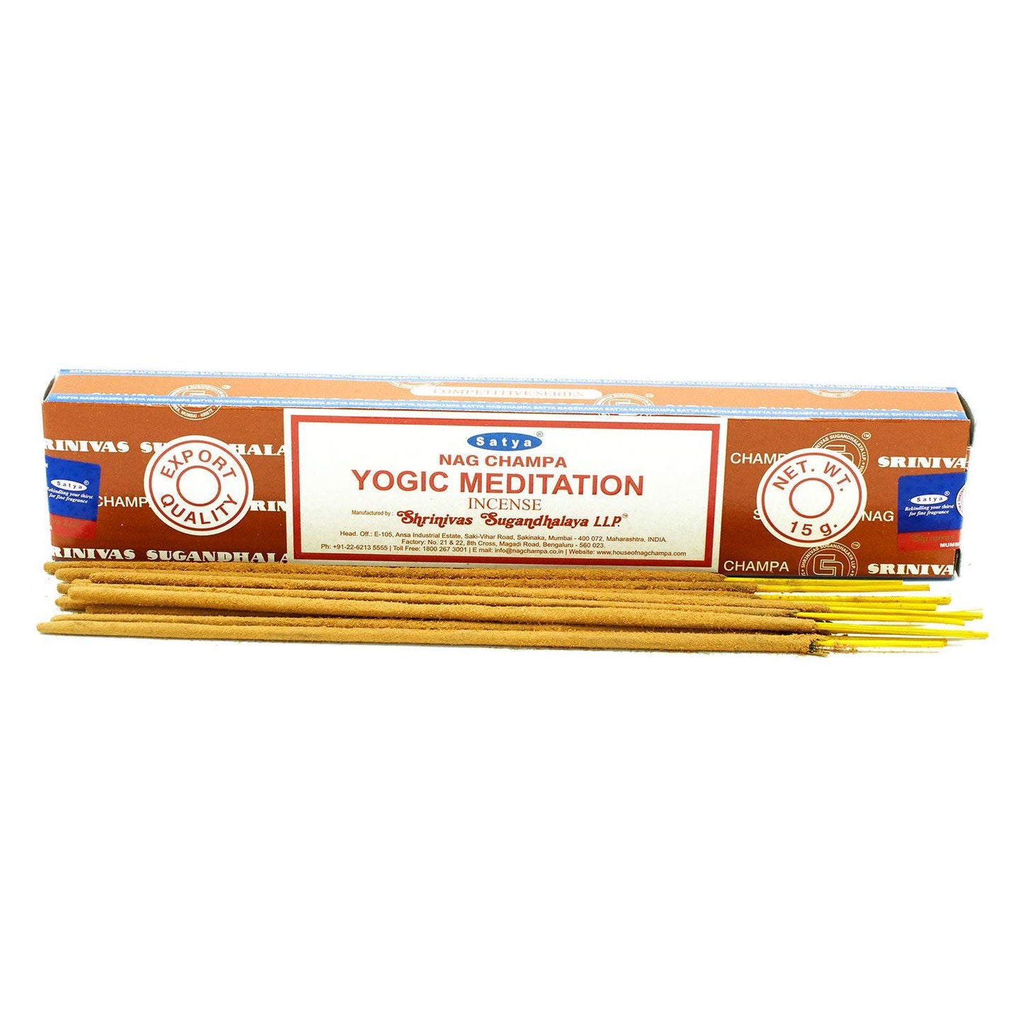 SATYA Räucherstäbchen Yogische Meditation - 15 Stück, handgerollt