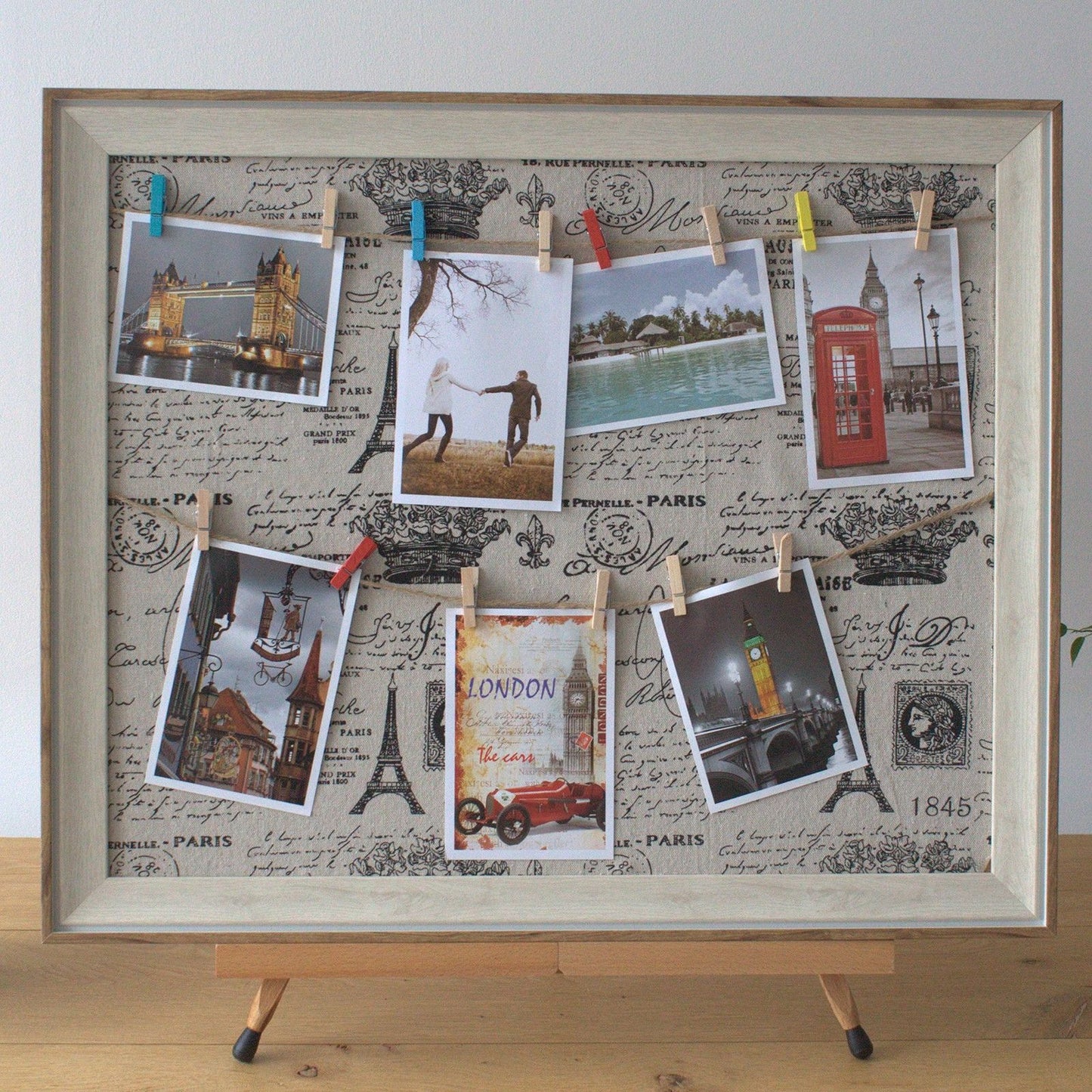 Großer DIY Klammerrahmen Paris – Persönliche Fotogalerie aus Holz