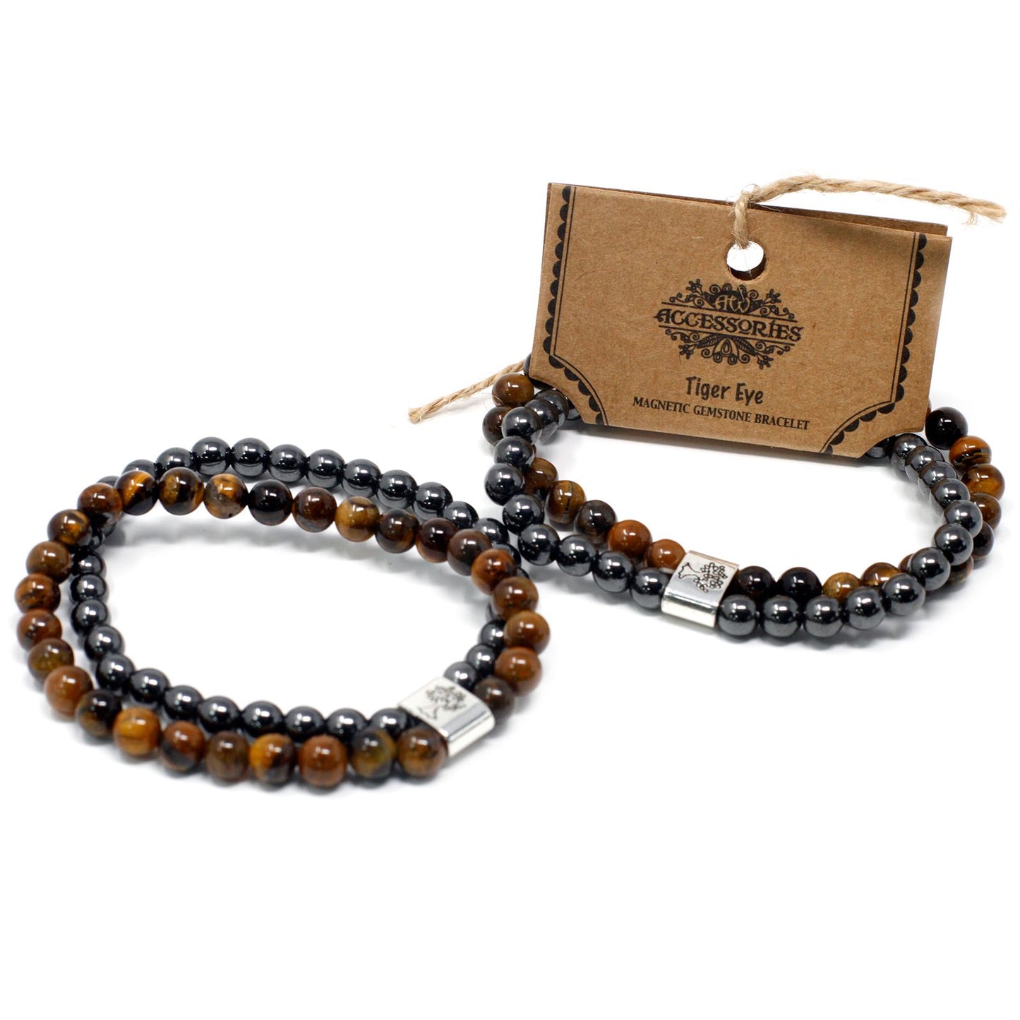 Magnetarmband mit Tigeraugen-Edelstein – Dehnbares Schmuckstück