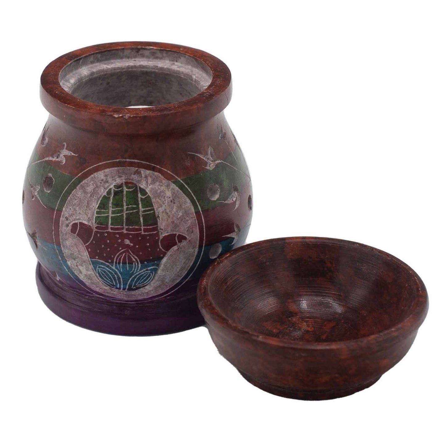 Hamsa Speckstein-Ölbrenner – 10 cm in 5 Farben für Aroma & Wohlbefinden