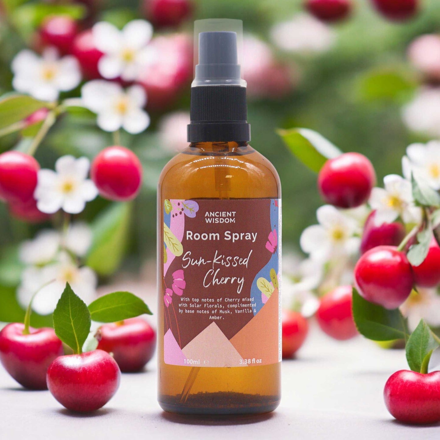 Raumspray Sonnengeküsste Kirsche 100ml – Natürlicher Duft mit ätherischen Ölen