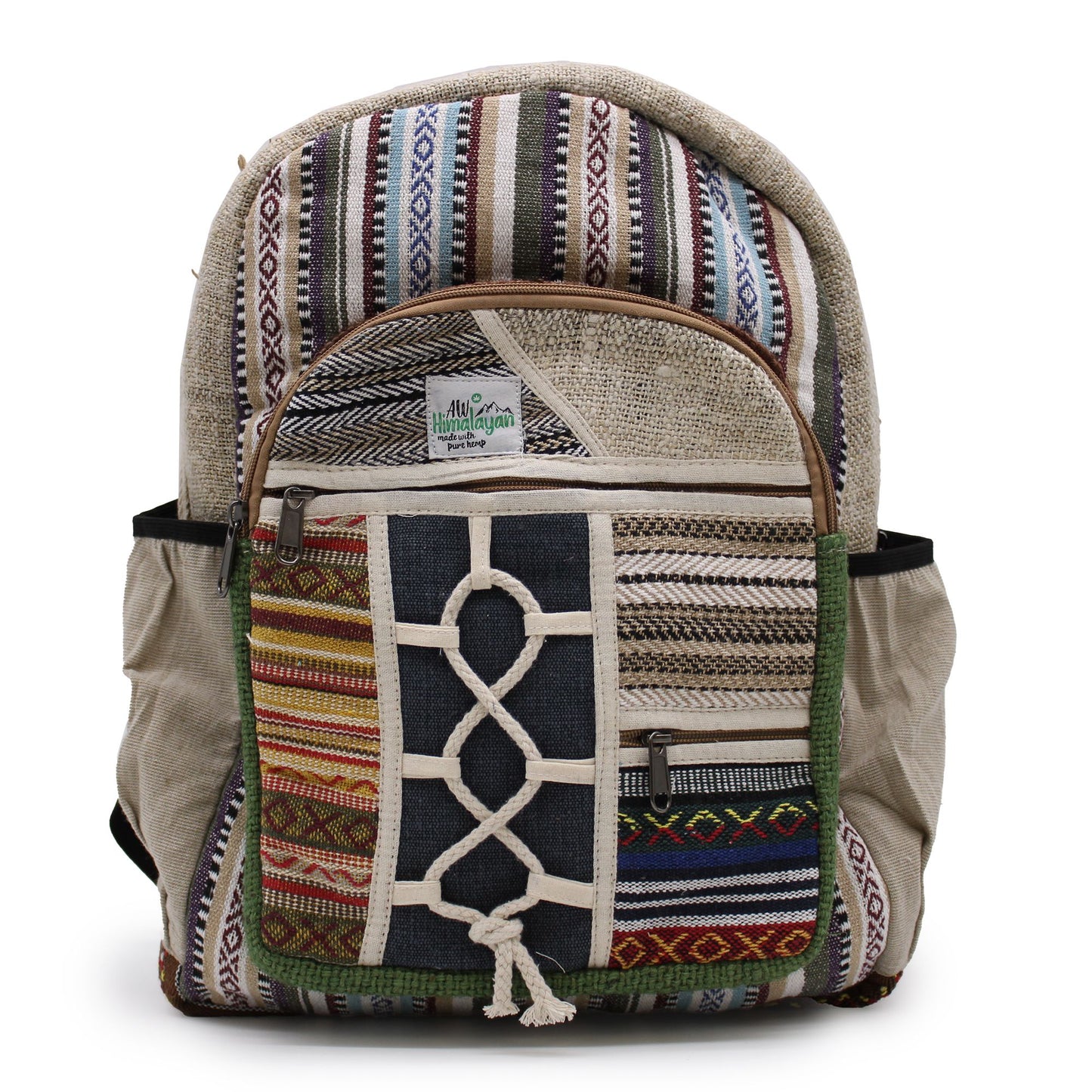 Nepal Trekkingrucksack aus Hanf – Leicht & Vielseitig mit vielen Fächern