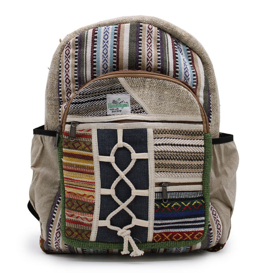 Nepal Trekkingrucksack aus Hanf – Leicht & Vielseitig mit vielen Fächern