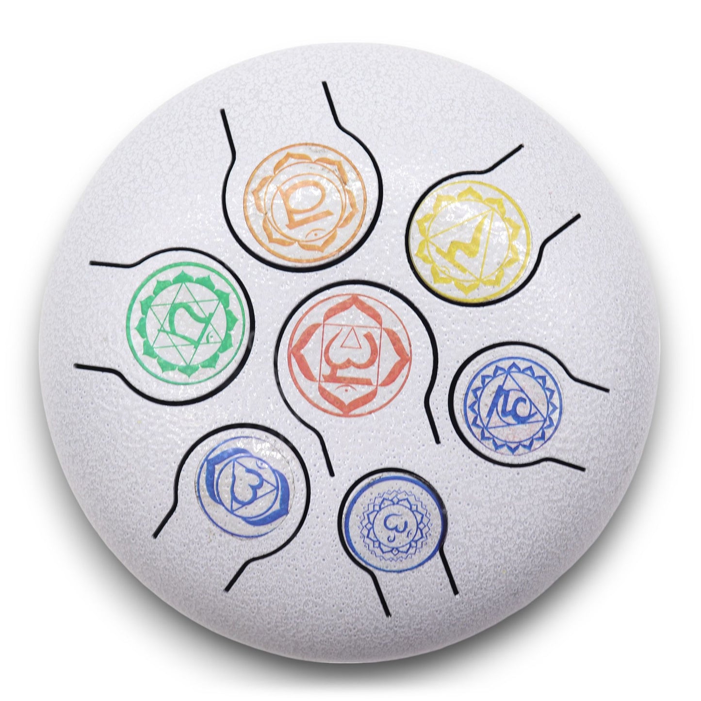 Happy Drums Steel Tongue Drum 7 Chakra - 8-tönige Klangschale mit Tragetasche