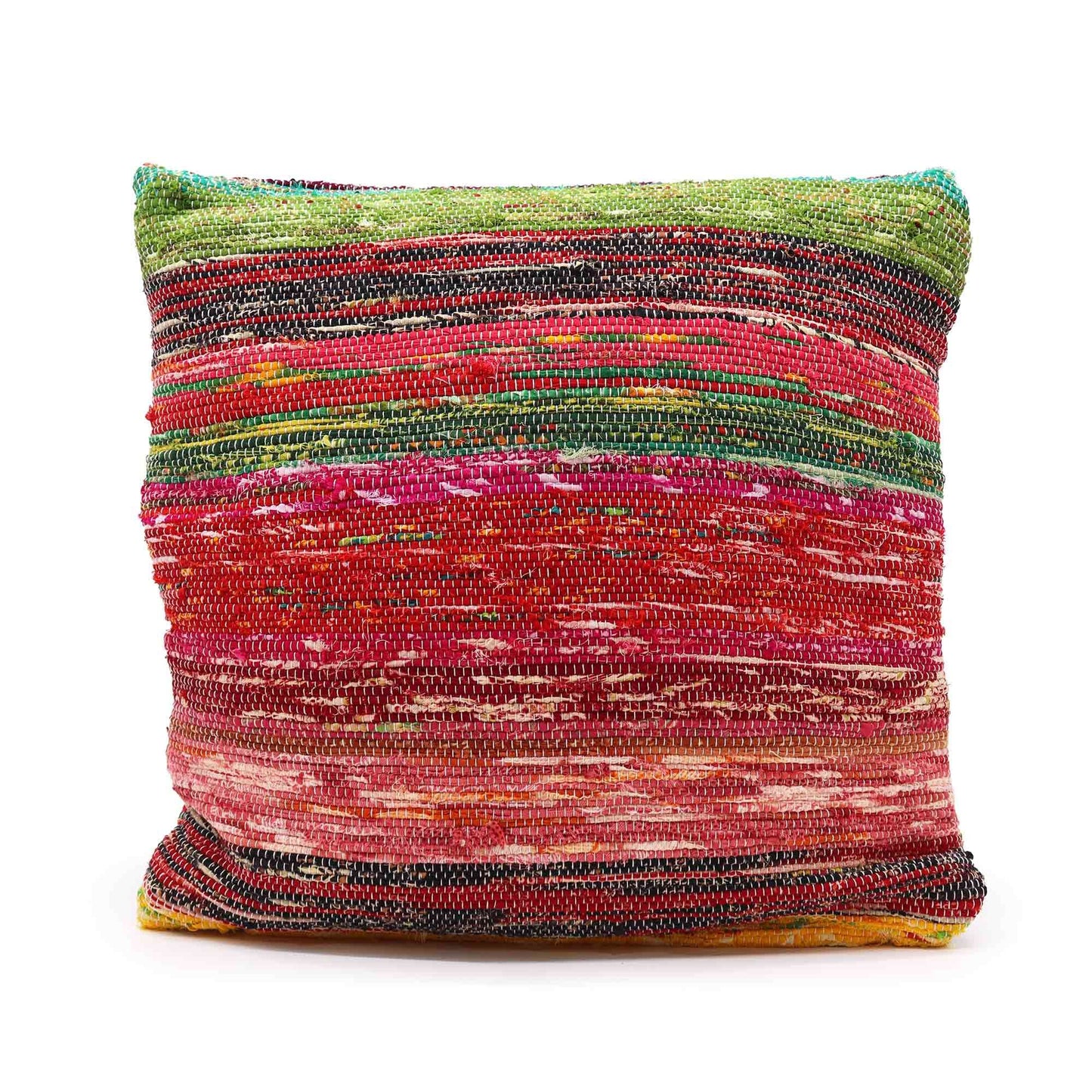 Handgefertigter Rag-Rug Kissenbezug 40x40 cm - Mehrfarbiges Unikat