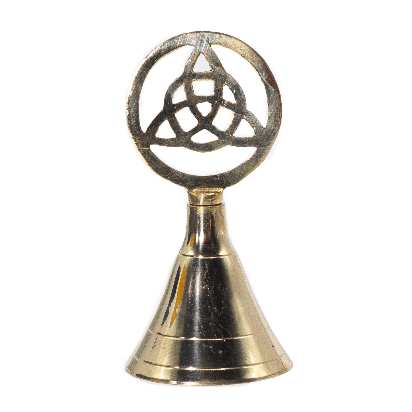Handgefertigte Messing-Glocke mit Triquetra-Symbol für Altar & Meditation