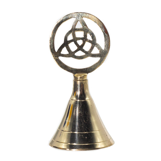 Handgefertigte Messing-Glocke mit Triquetra-Symbol für Altar & Meditation