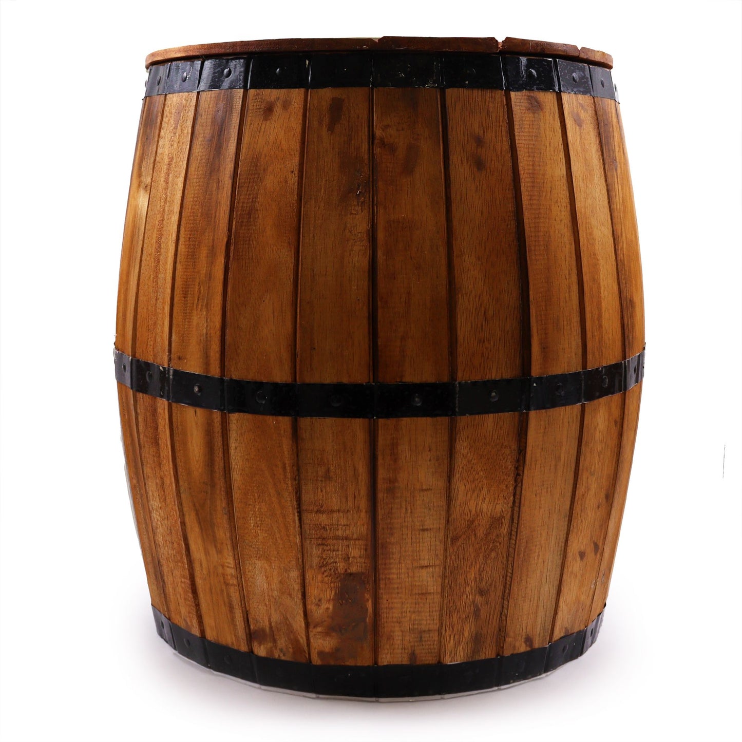 Couchtisch aus Bierfass-Holz mit Staufach - Naturbelassenes Albasia