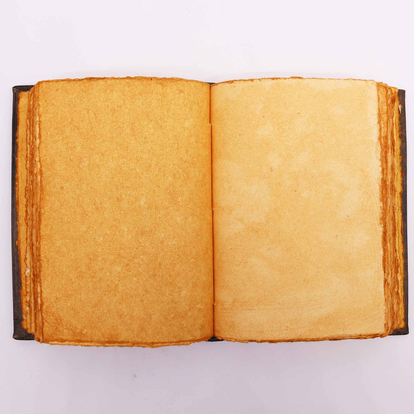 Notizbuch aus Leder in Braun-Beige mit Dreifachmond-Dekor – 200 Seiten Büttenpapier