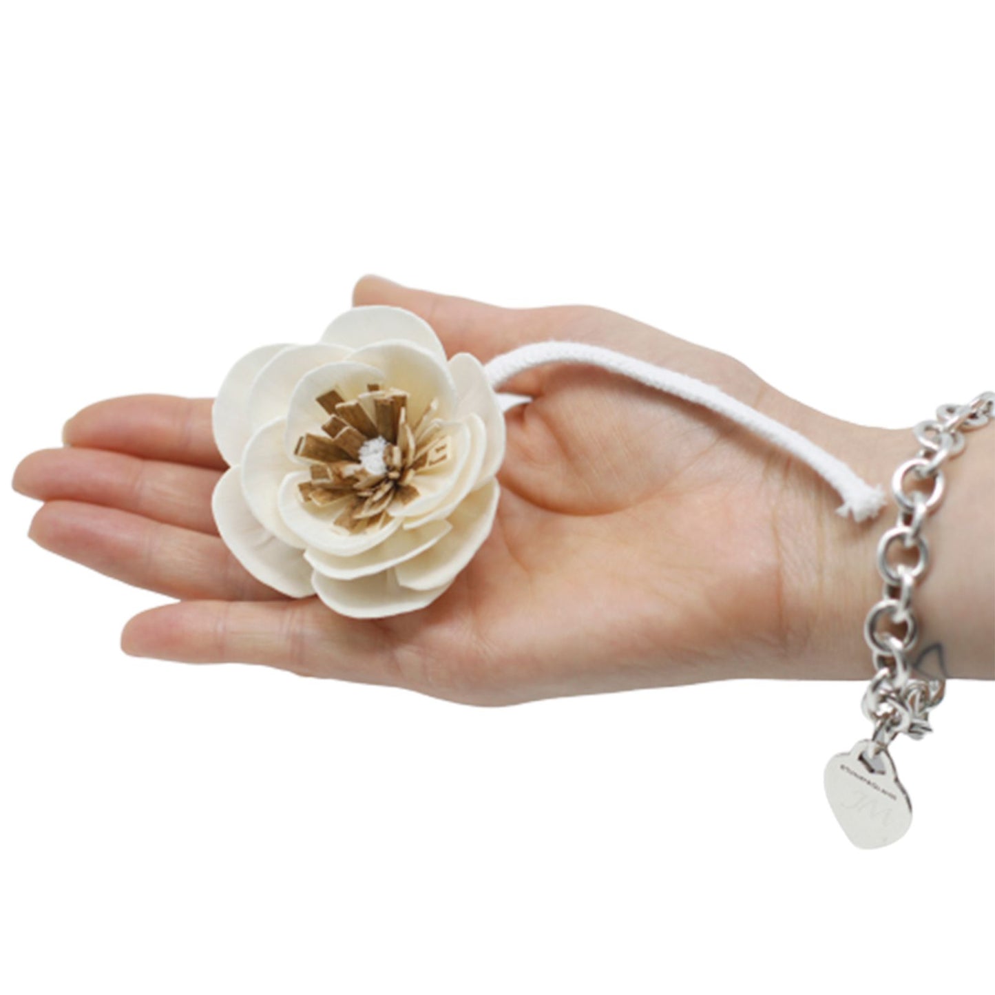 Natürliche Duftblüte Mohn – Solaholz-Diffusor mit Baumwollschnur, 6 cm