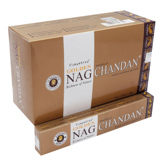 Golden Nag Chandan Premium Räucherstäbchen – 15g Packung mit langer Brenndauer