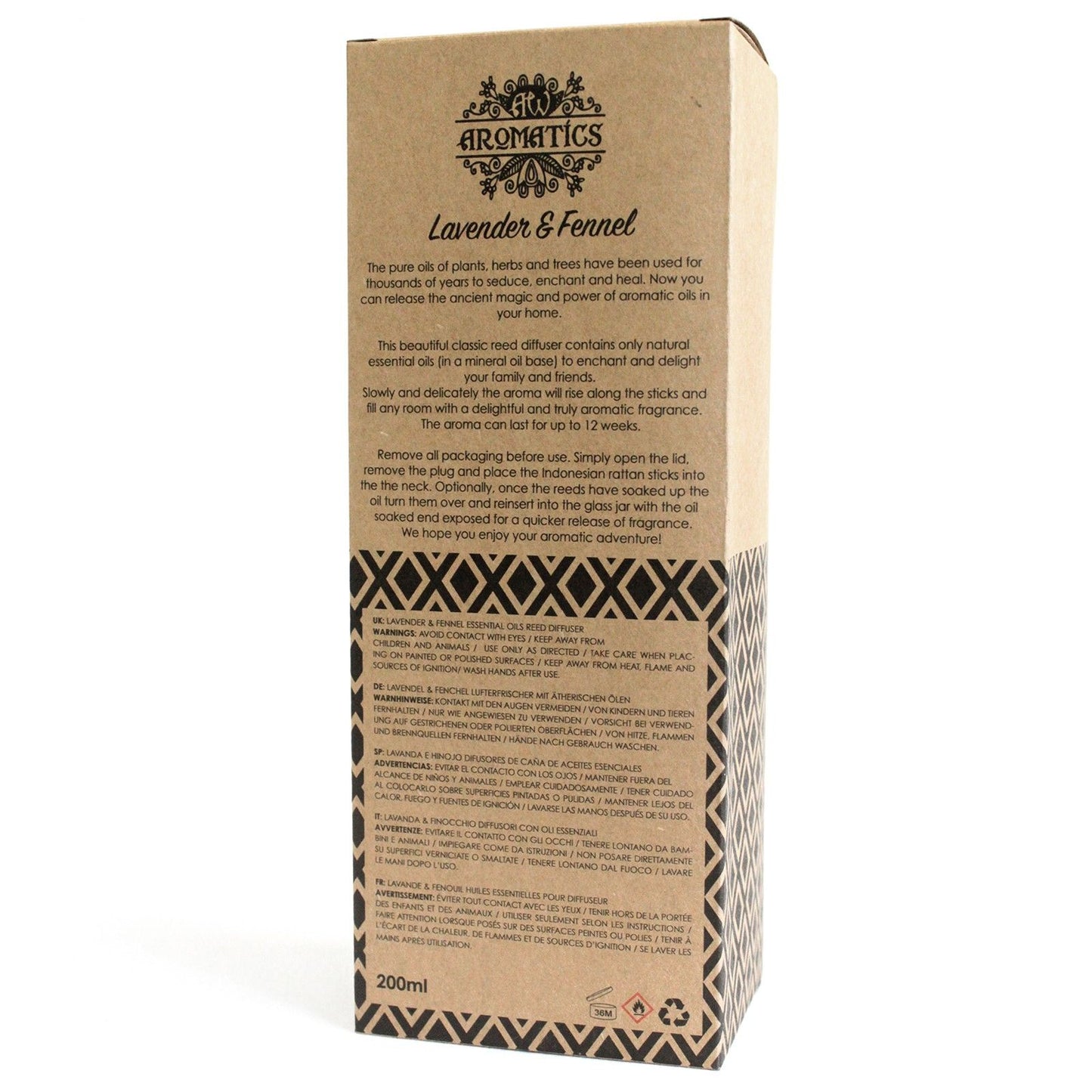 Rattan Duftdiffusor mit Lavendel & Fenchel – Natürliche Aromatherapie für Ihr Zuhause (200ml)