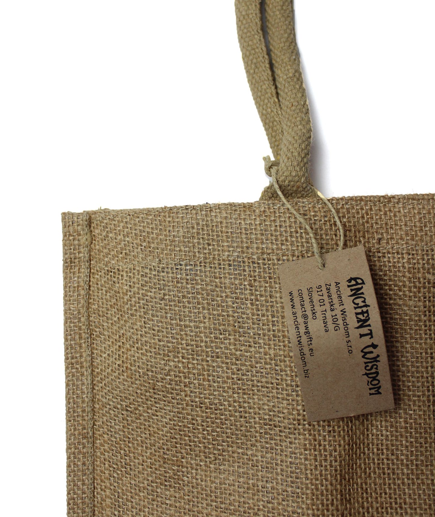 Geräumige Jute-Tragetasche mit praktischen Flaschenfächern