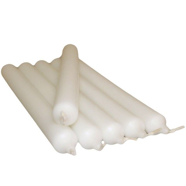 Klassische Weiße Tafellichter – 5er Set aus Paraffinwachs