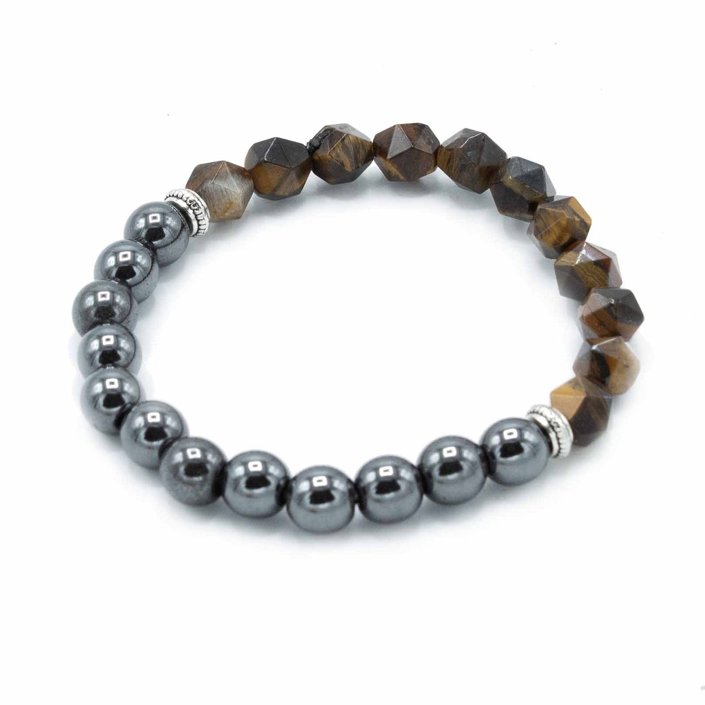 Facettiertes Tigeraugen Armband mit Magnetverschluss – Lichtspiel in Gold & Braun
