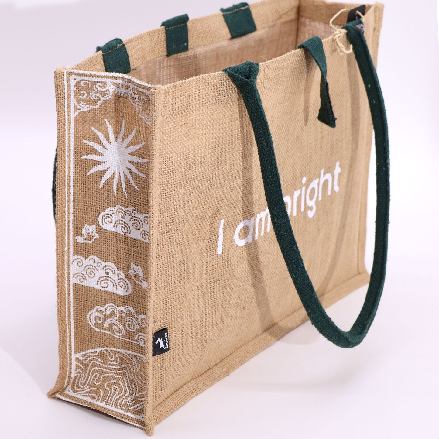 Jute Shopper »I am Bright« – Motivierende Tragetasche mit Hasenmotiv