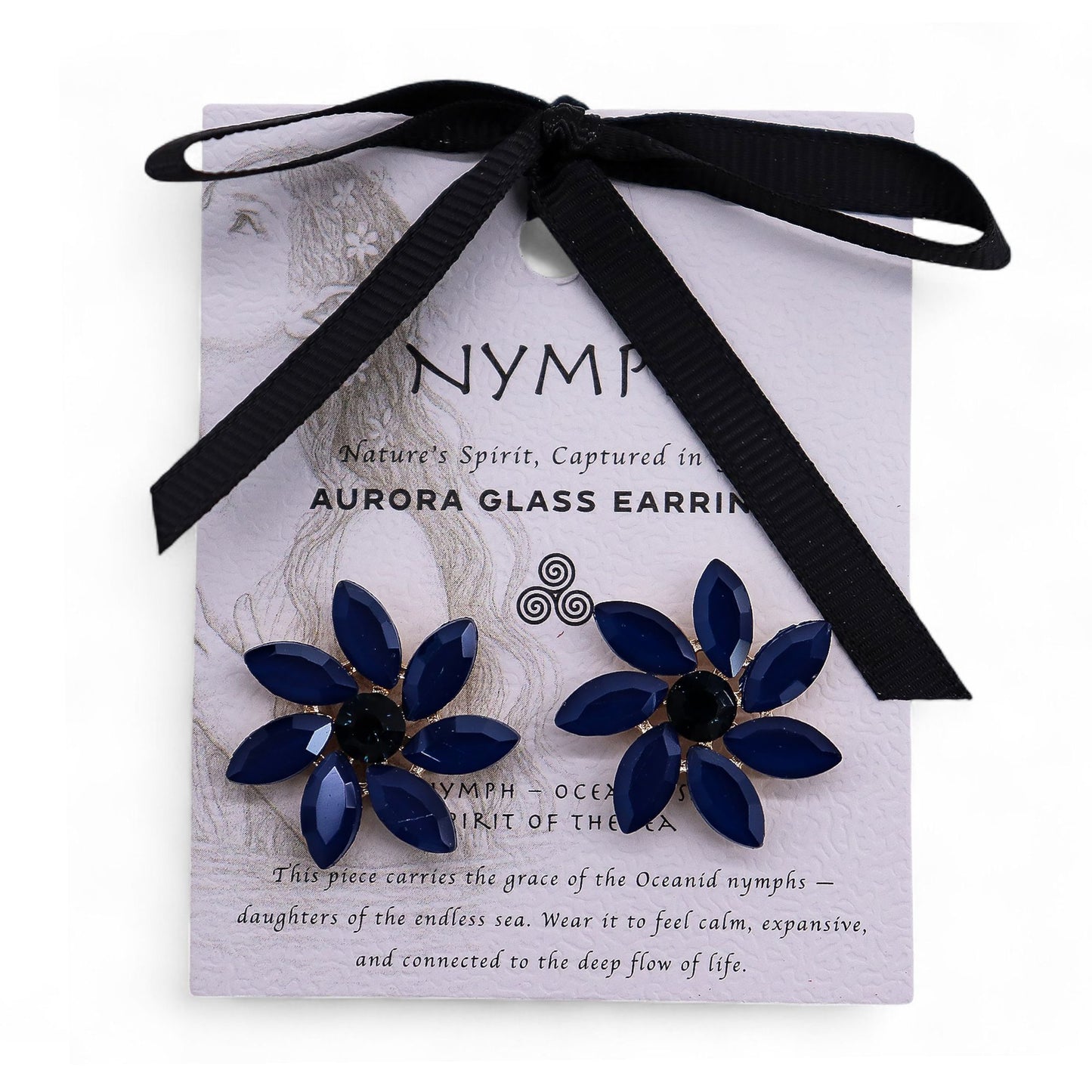 Ohrringe Royal Blue – Zarte Glasblüten im Vintage-Stil