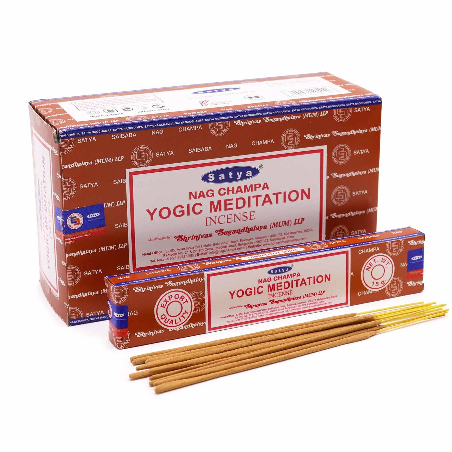 SATYA Räucherstäbchen Yogische Meditation - 15 Stück, handgerollt