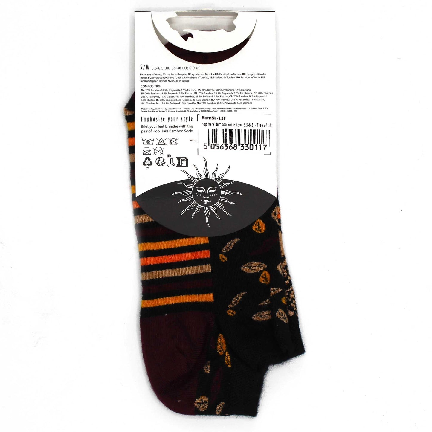 Sneakersocken 'Baum des Lebens' Gr. 36-40 - Aus weicher Bambusfaser